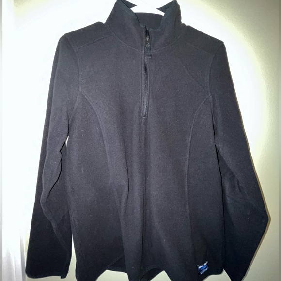 LL Bean Black Quarterzip - Picture 1 of 5